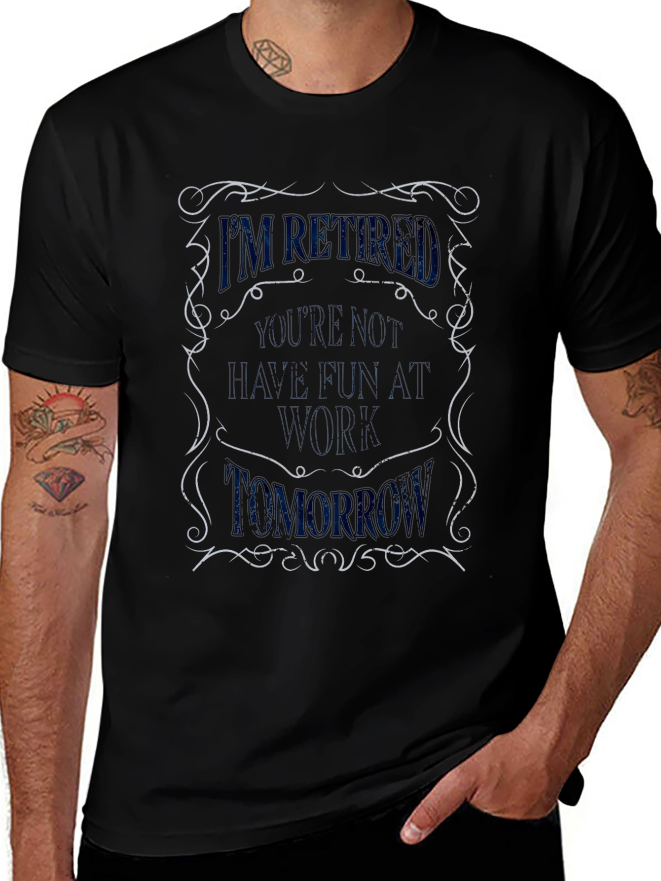 Retired Funny Graphic T-Shirt - Black