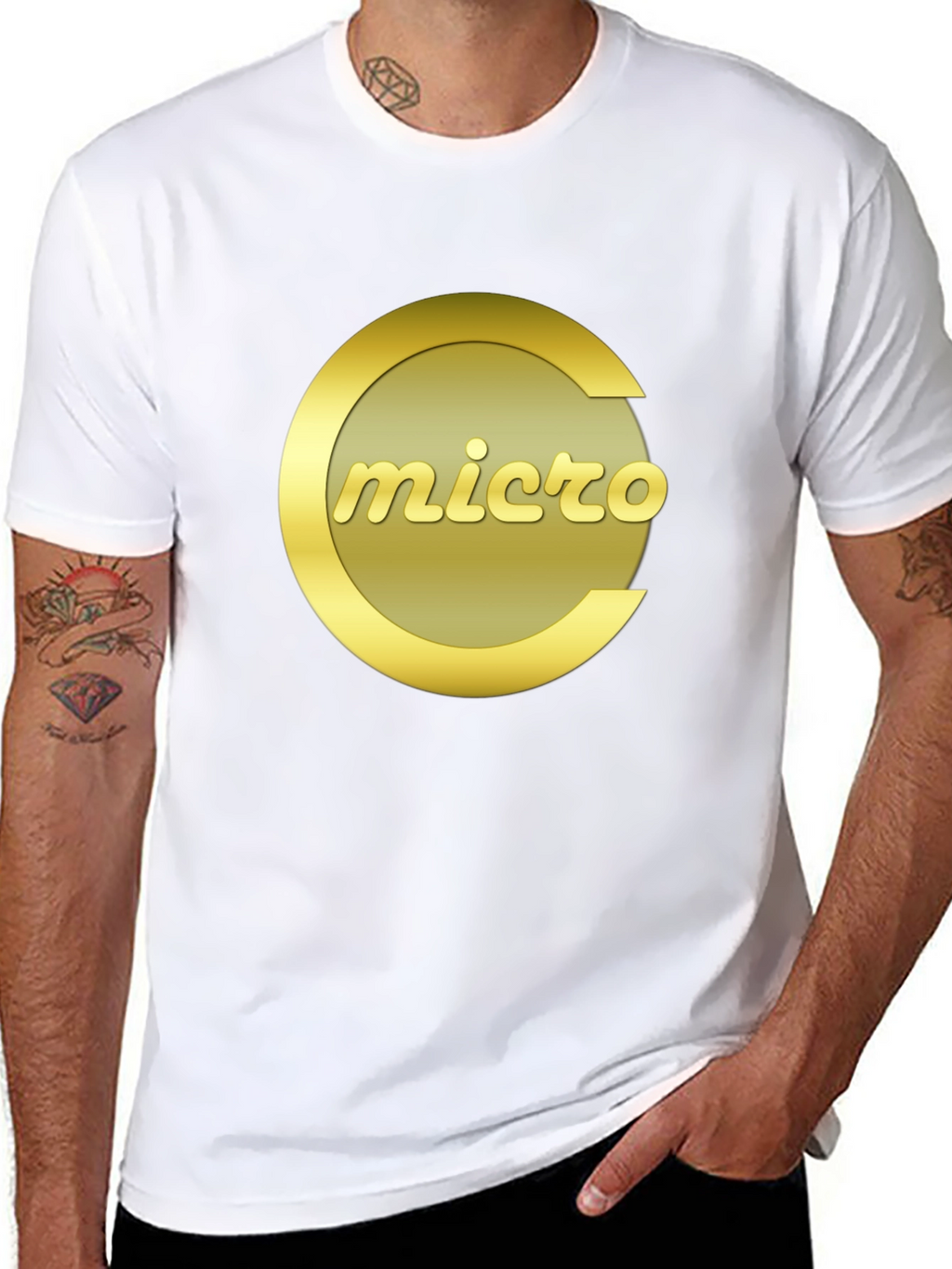 Micro T-Shirt - Black Crew Neck Graphic Tee