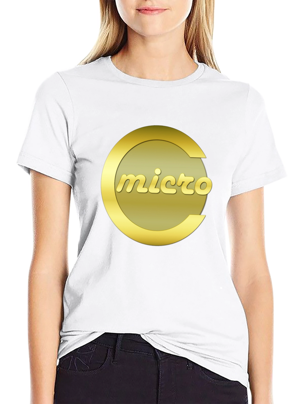 Micro T-Shirt - Black Crew Neck Graphic Tee