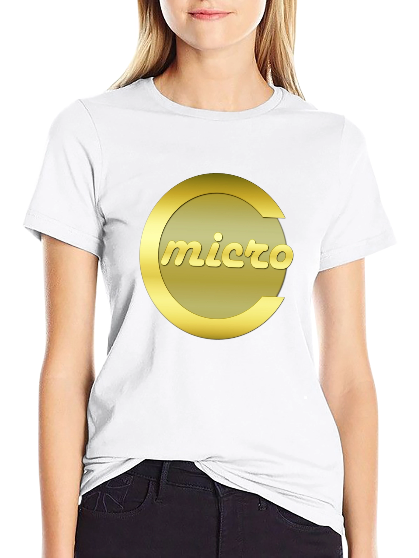 Micro T-Shirt - Black Crew Neck Graphic Tee
