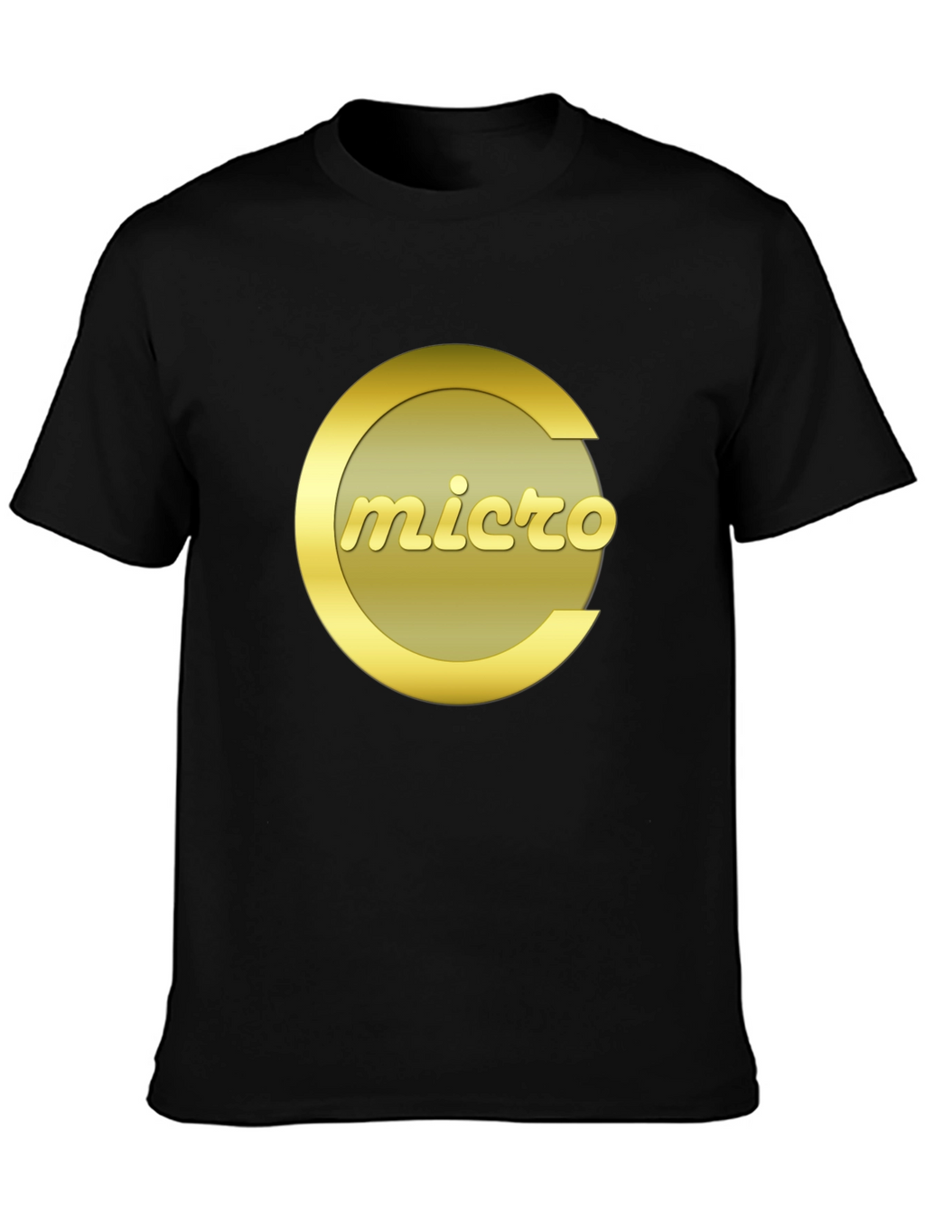 Micro T-Shirt - Black Crew Neck Graphic Tee