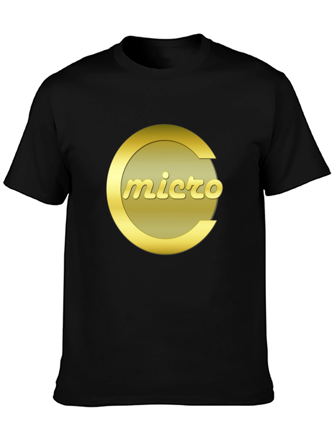 Micro T-Shirt - Black Crew Neck Graphic Tee