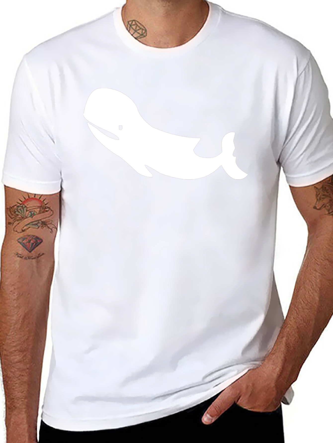 Whale Graphic T-Shirt - Stylish Crew Neck Tee