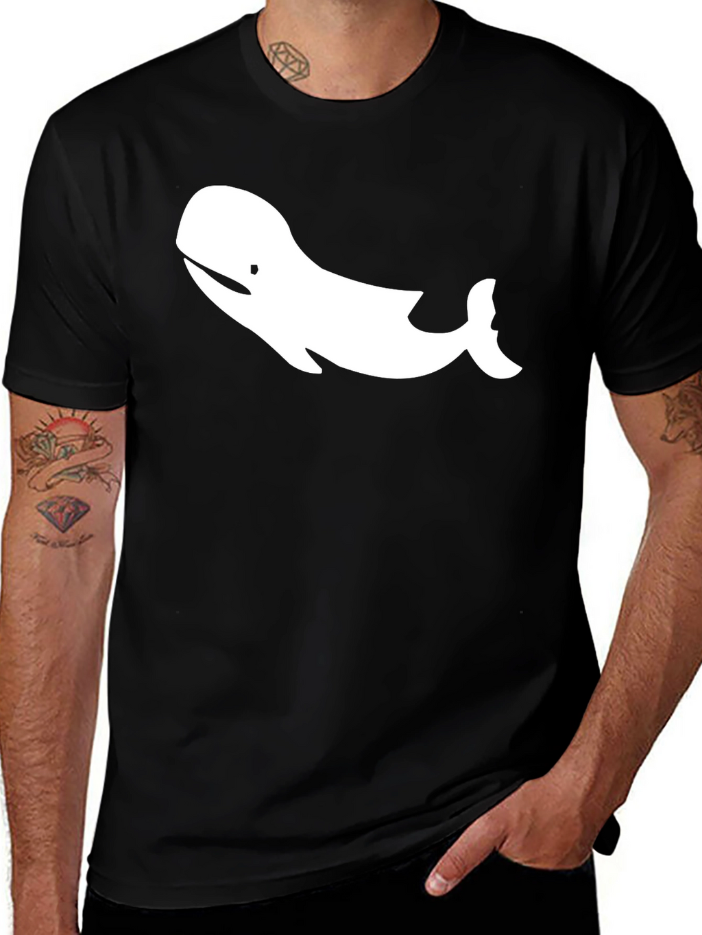 Whale Graphic T-Shirt - Stylish Crew Neck Tee