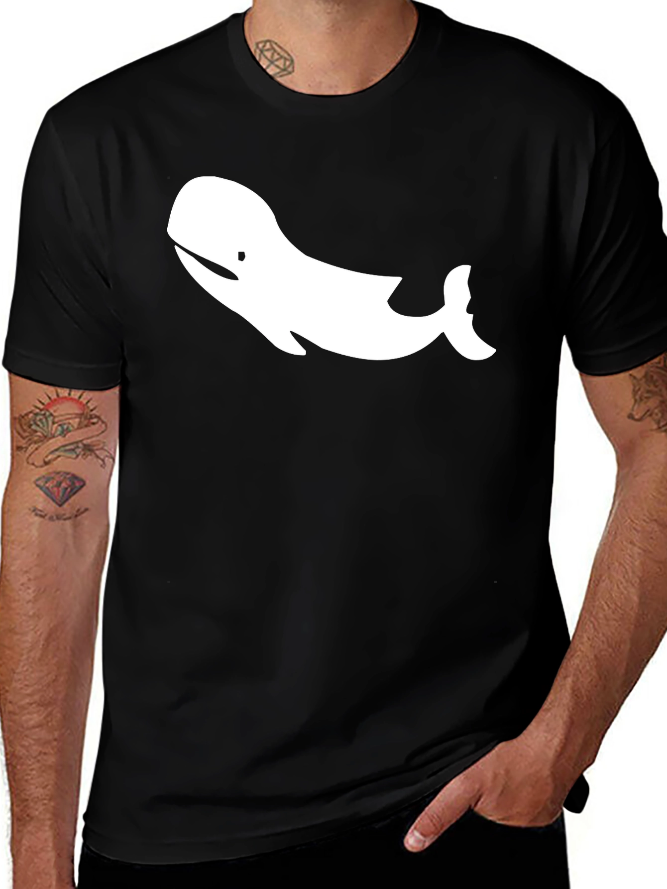 Whale Graphic T-Shirt - Stylish Crew Neck Tee