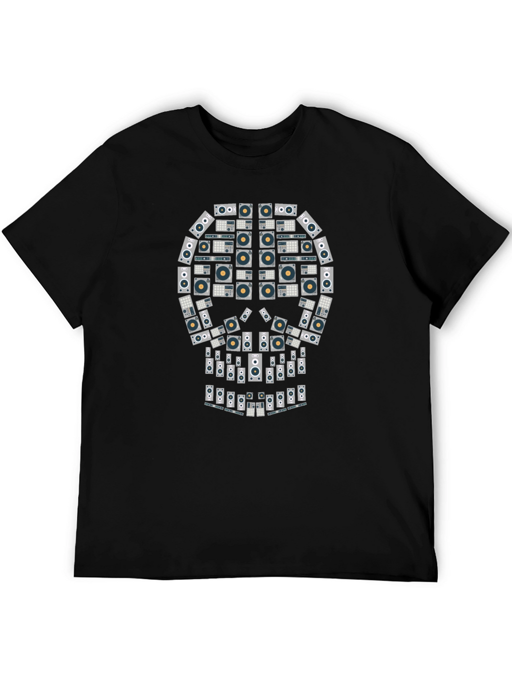 Skull Turntable Graphic Tee - DJ Music Lover T-Shirt