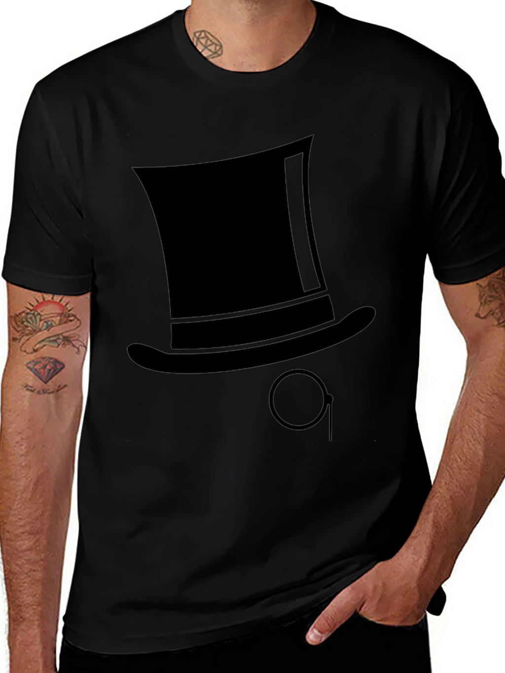 Top Hat Monocle Graphic Tee - Stylish & Unique