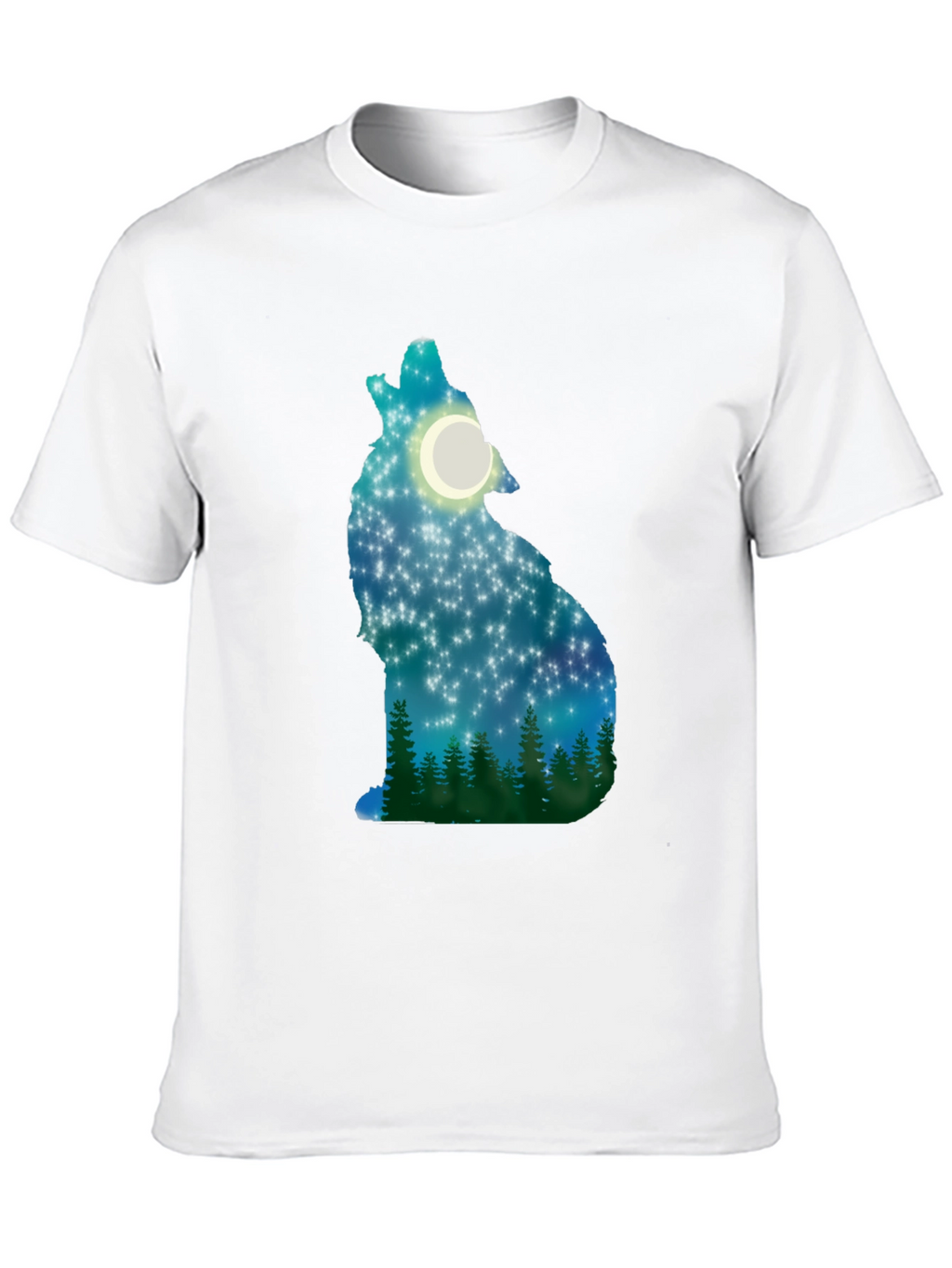 Wolf Howling Moon Stars T-Shirt