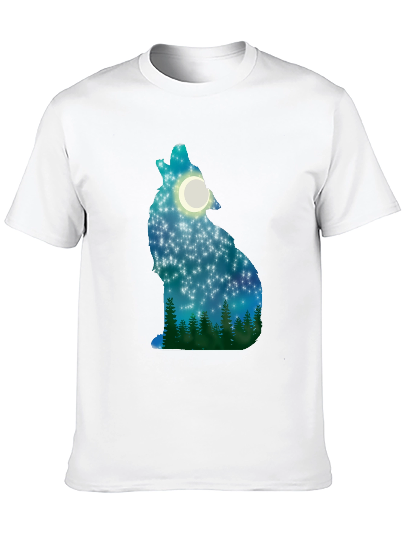 Wolf Howling Moon Stars T-Shirt