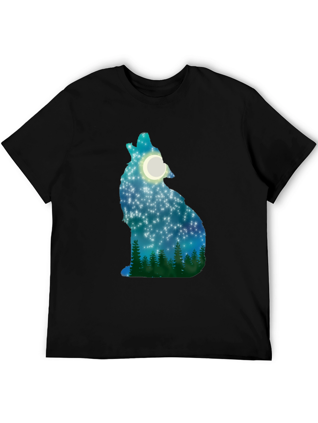 Wolf Howling Moon Stars T-Shirt