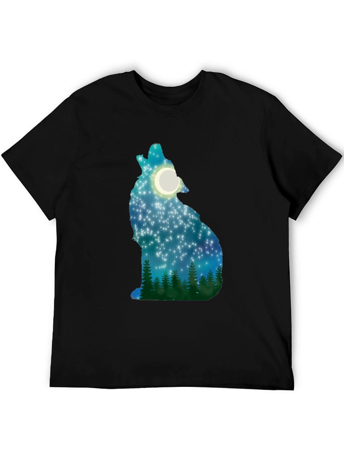 Wolf Howling Moon Stars T-Shirt