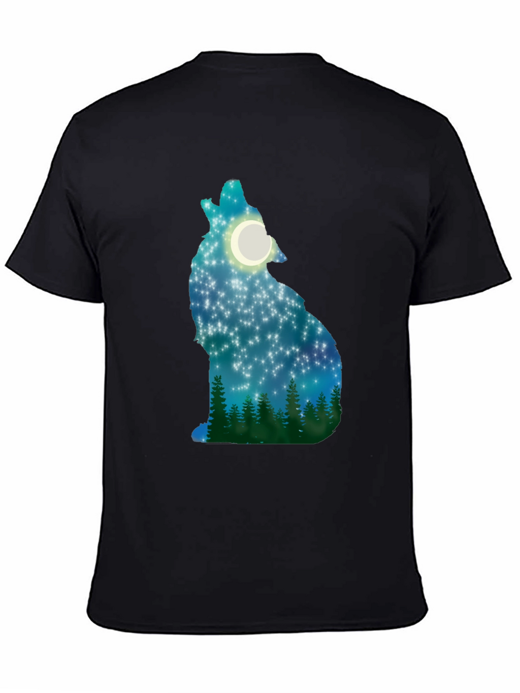 Wolf Howling Moon Stars T-Shirt