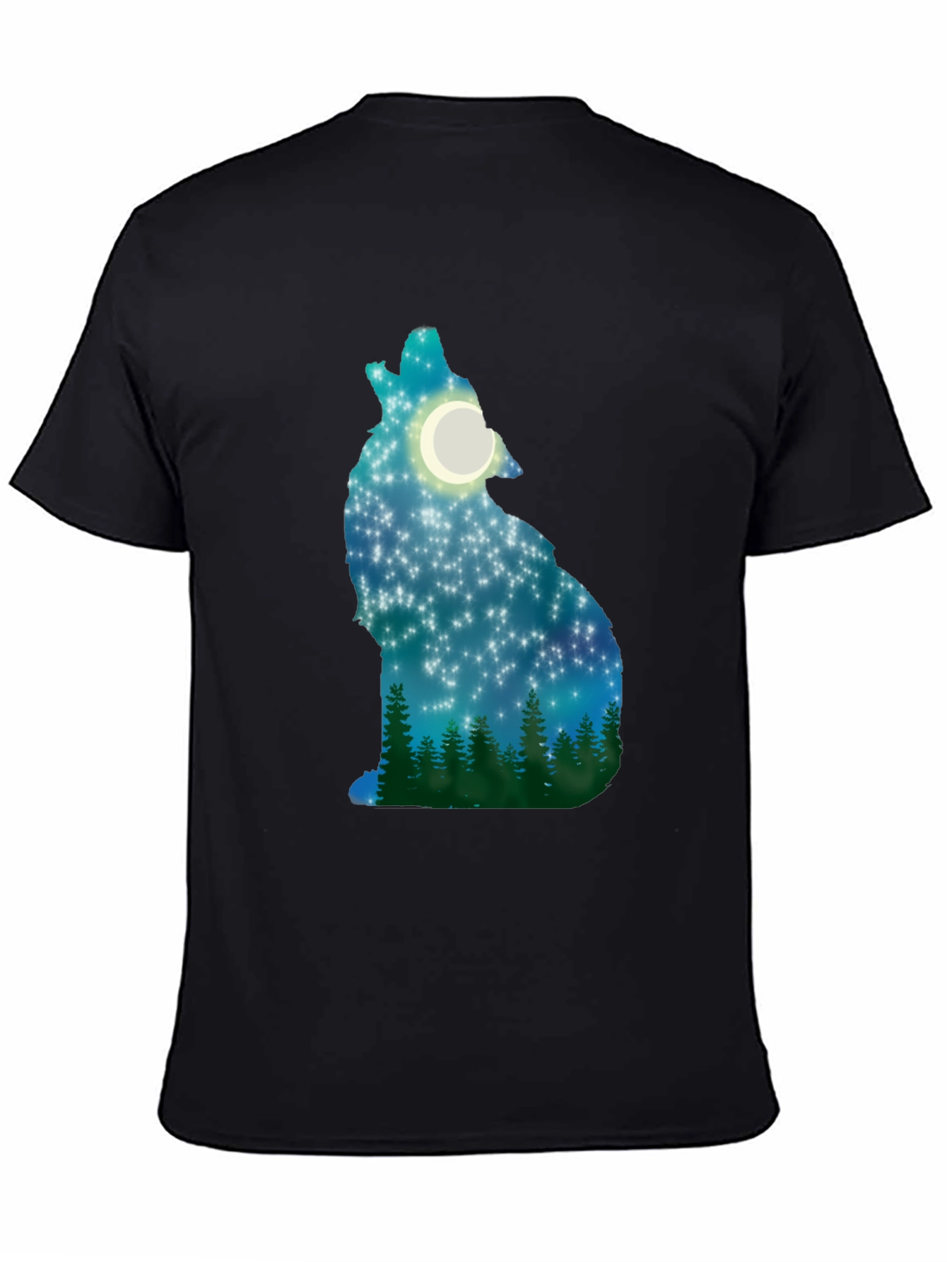 Wolf Howling Moon Stars T-Shirt