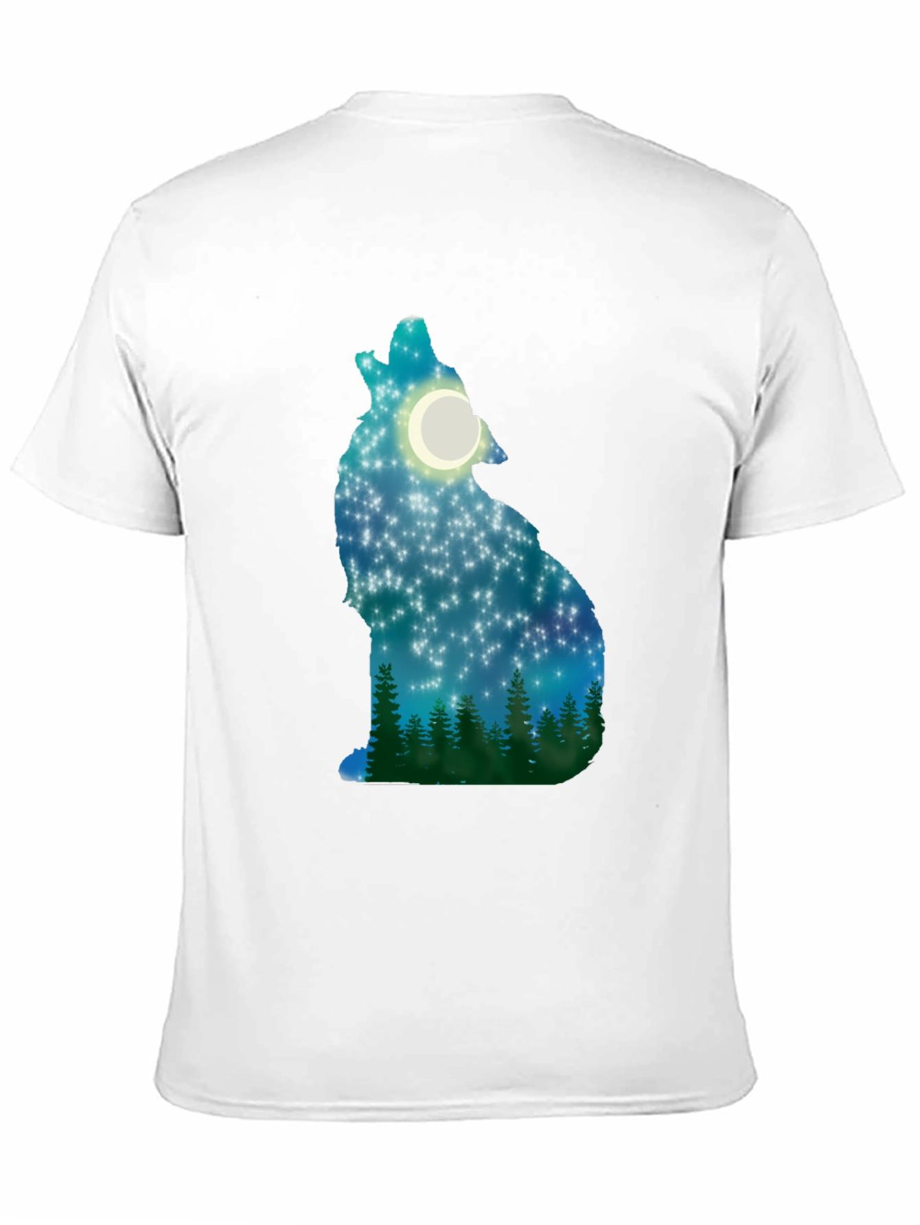 Wolf Howling Moon Stars T-Shirt