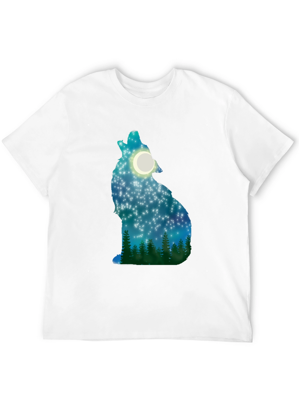 Wolf Howling Moon Stars T-Shirt