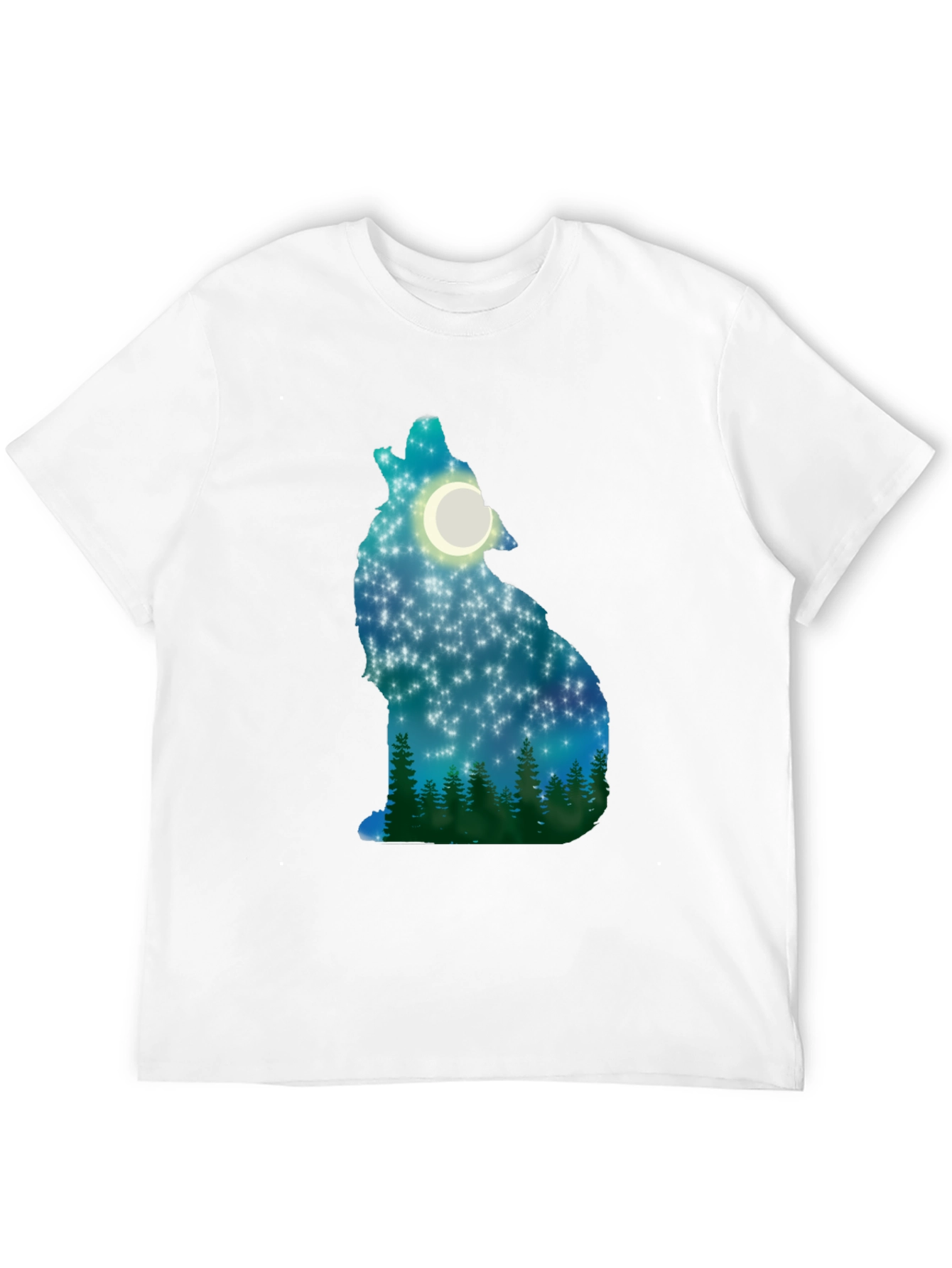 Wolf Howling Moon Stars T-Shirt