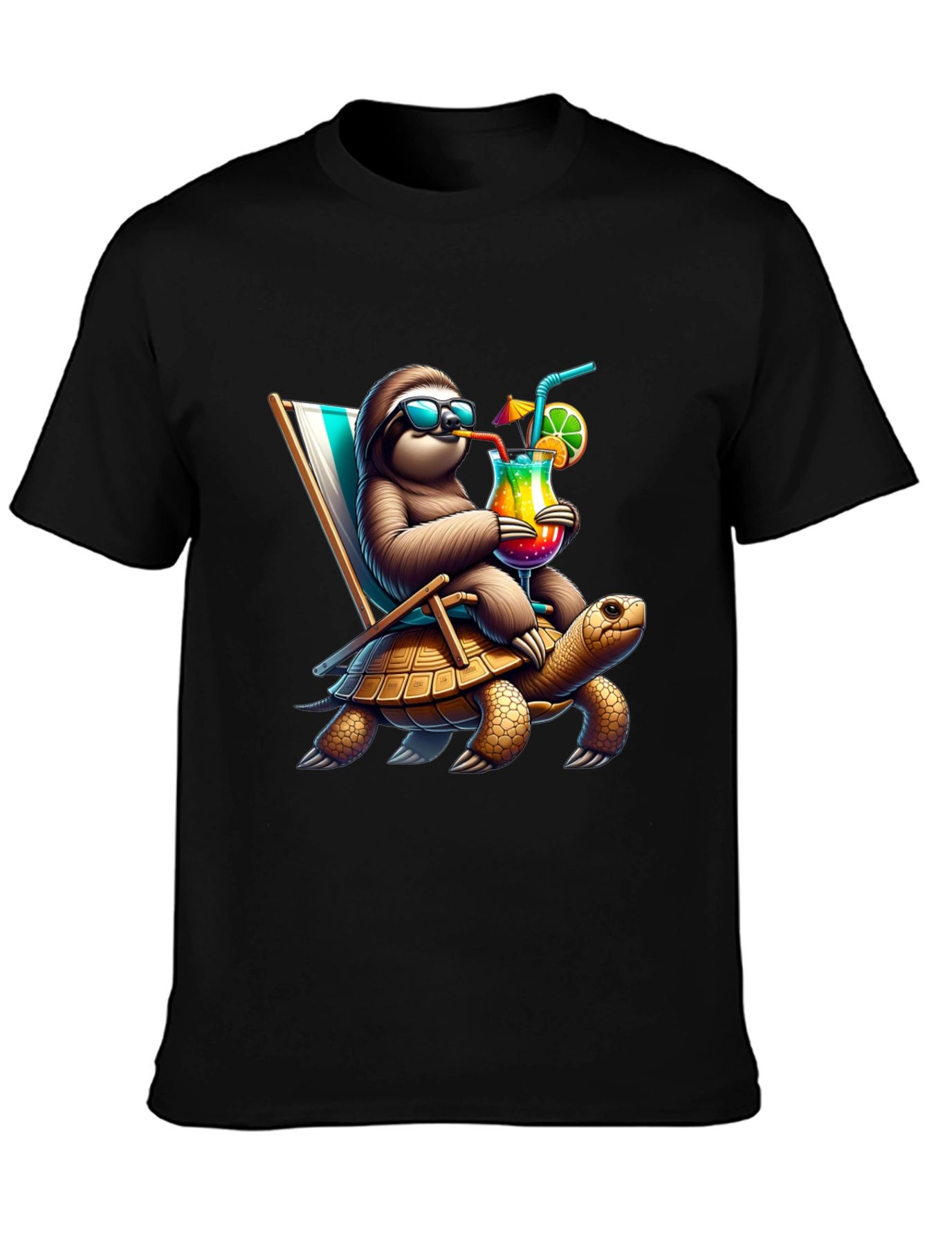 Sloth Turtle Ride T-Shirt - Relaxed Beach Vibes