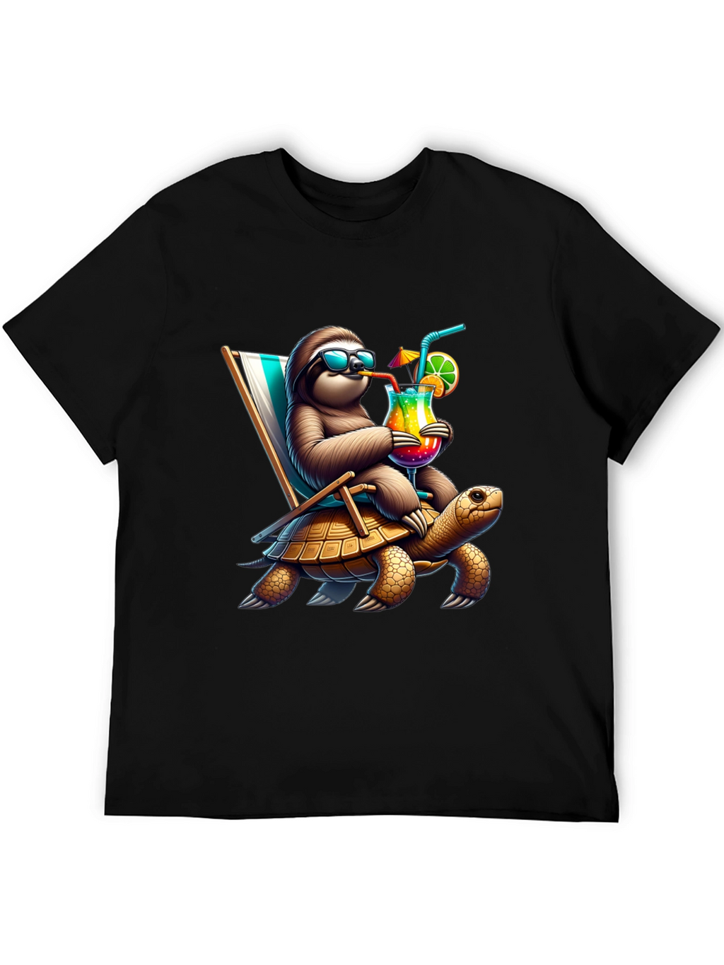 Sloth Turtle Ride T-Shirt - Relaxed Beach Vibes