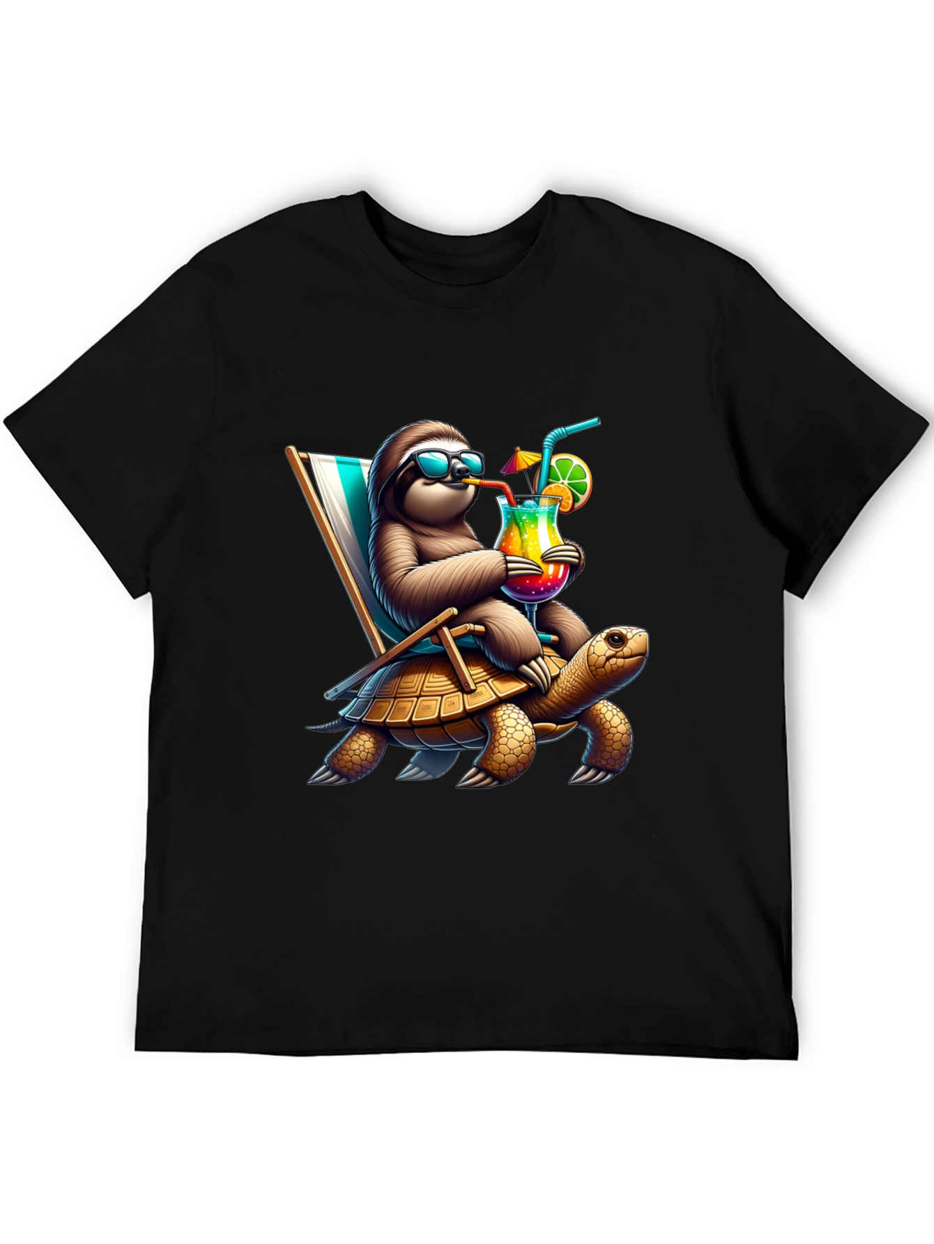 Sloth Turtle Ride T-Shirt - Relaxed Beach Vibes