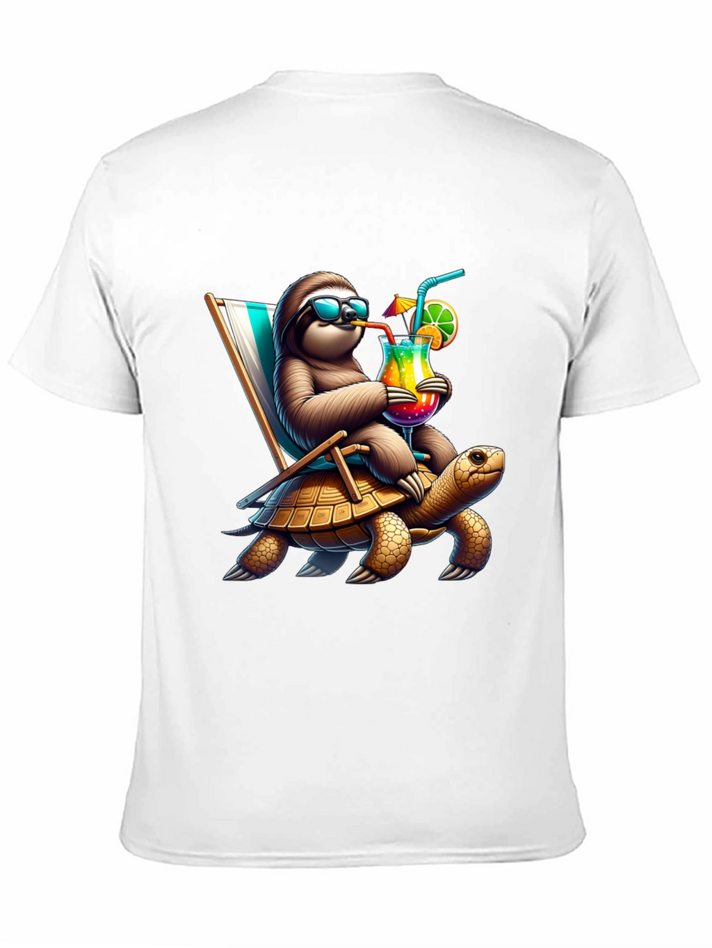 Sloth Turtle Ride T-Shirt - Relaxed Beach Vibes