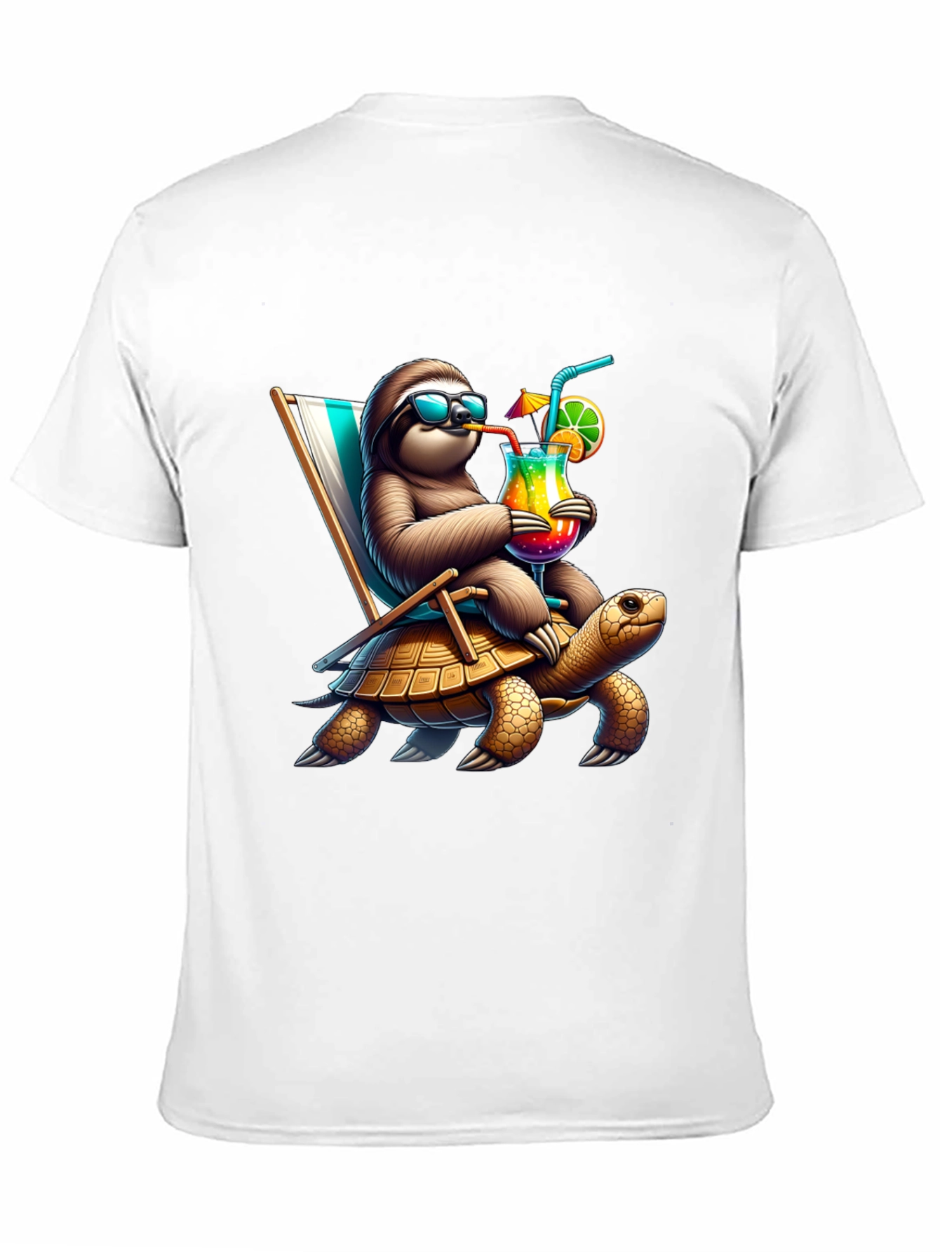 Sloth Turtle Ride T-Shirt - Relaxed Beach Vibes