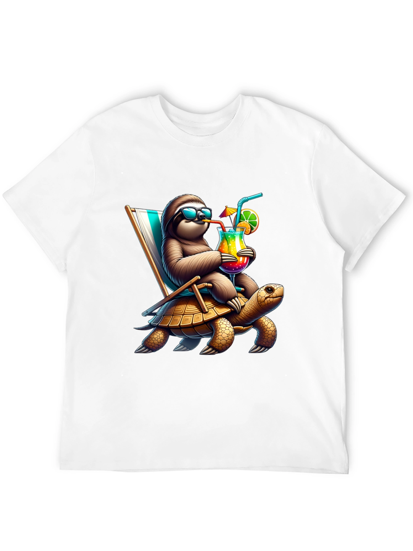 Sloth Turtle Ride T-Shirt - Relaxed Beach Vibes