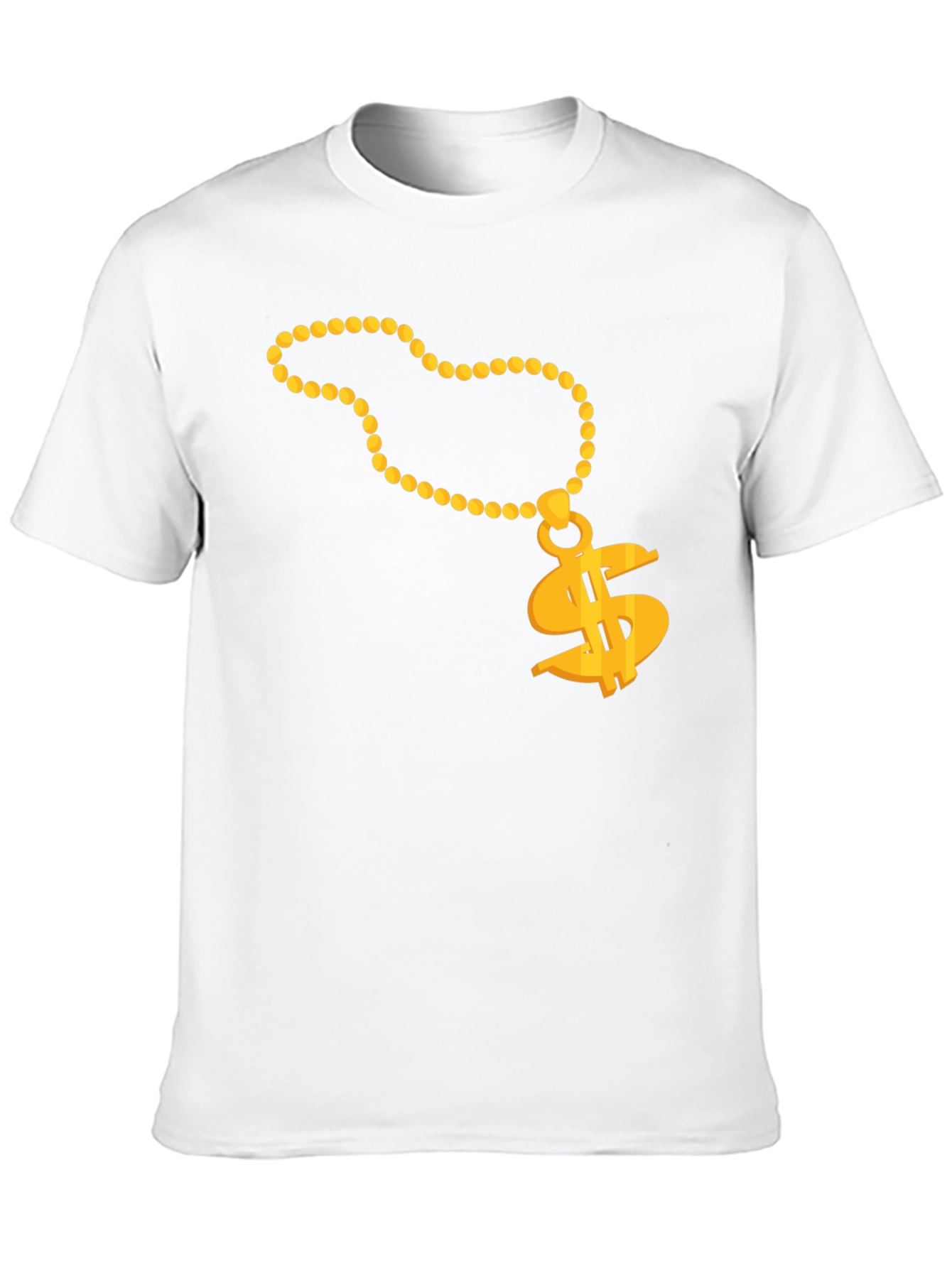 Gold Chain Dollar Sign Black T-Shirt