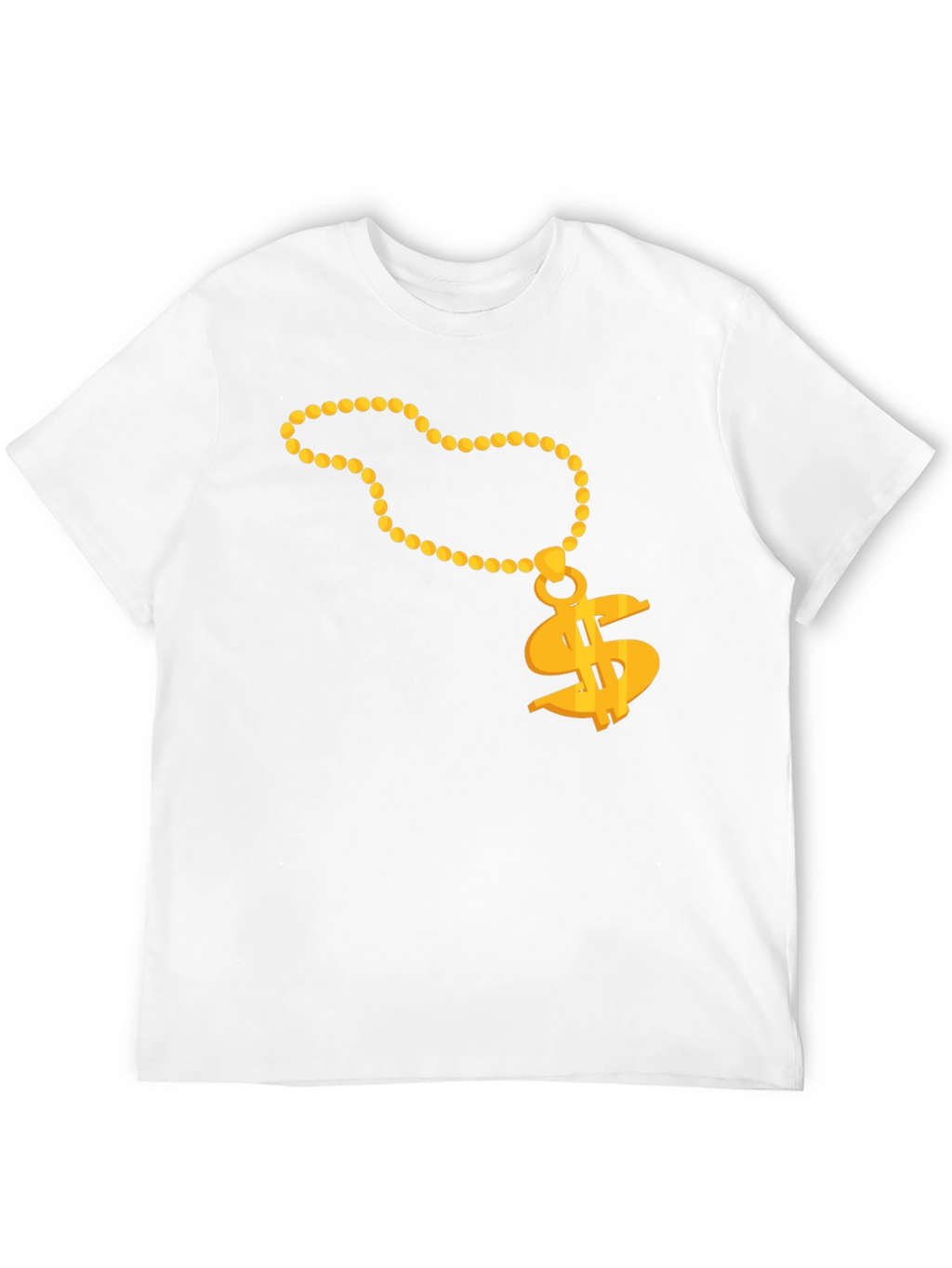Gold Chain Dollar Sign Black T-Shirt