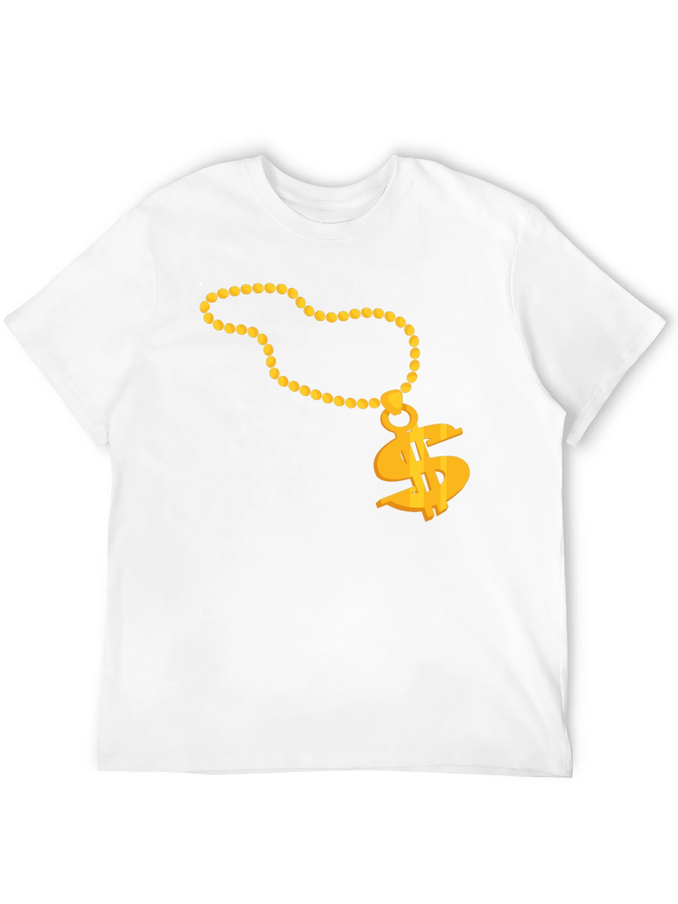 Gold Chain Dollar Sign Black T-Shirt