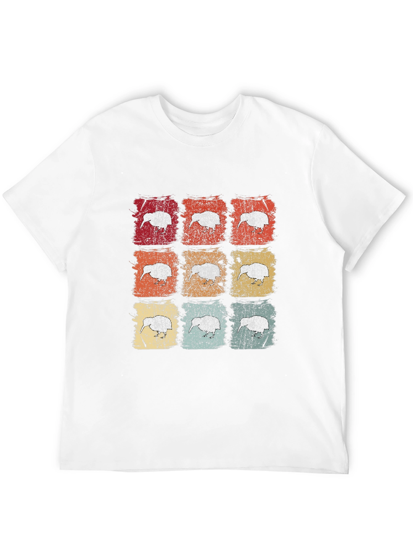 Retro Kiwi Bird Graphic T-Shirt - Black