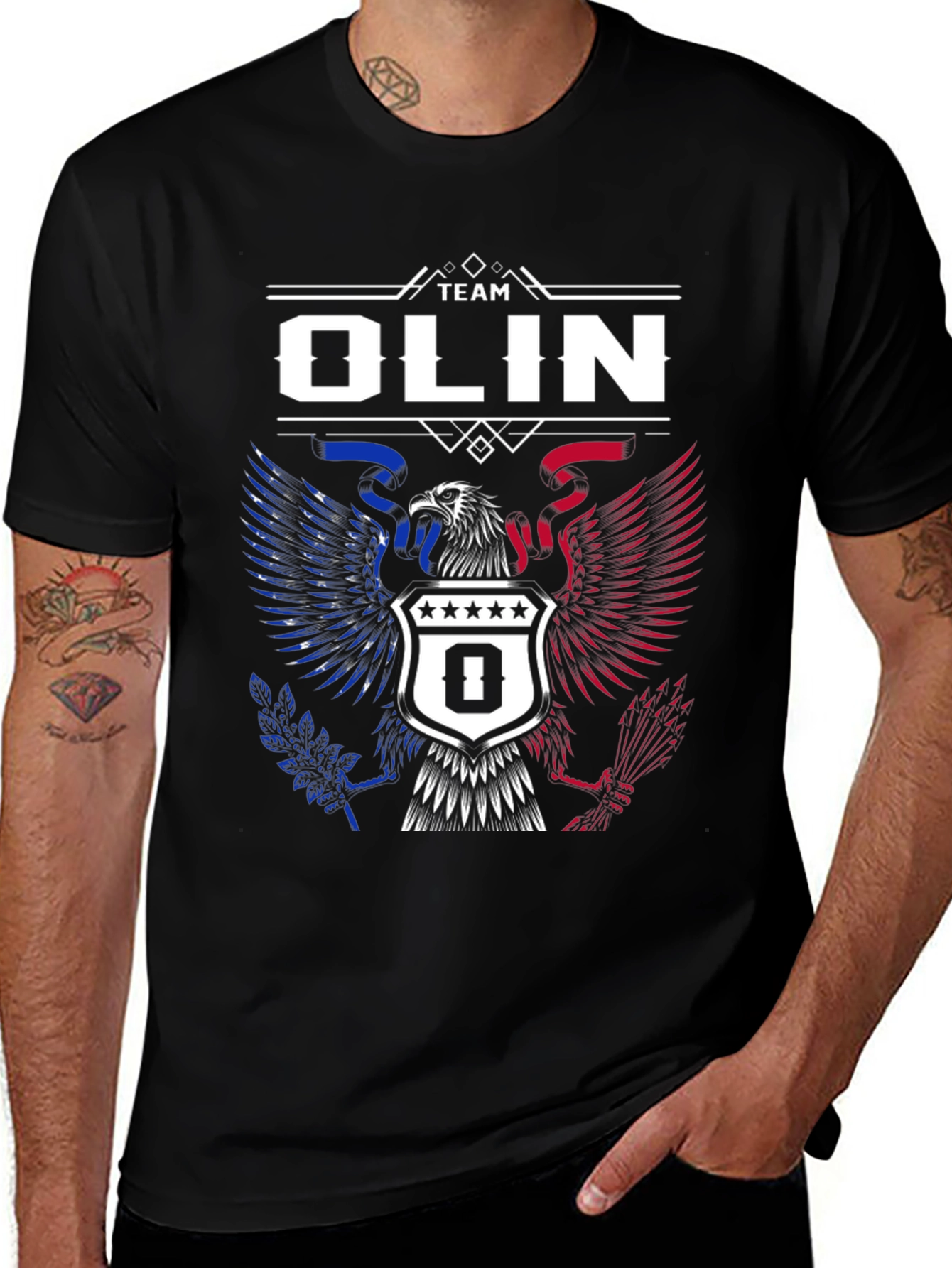 Team Olin Eagle Graphic T-Shirt - Patriotic Style