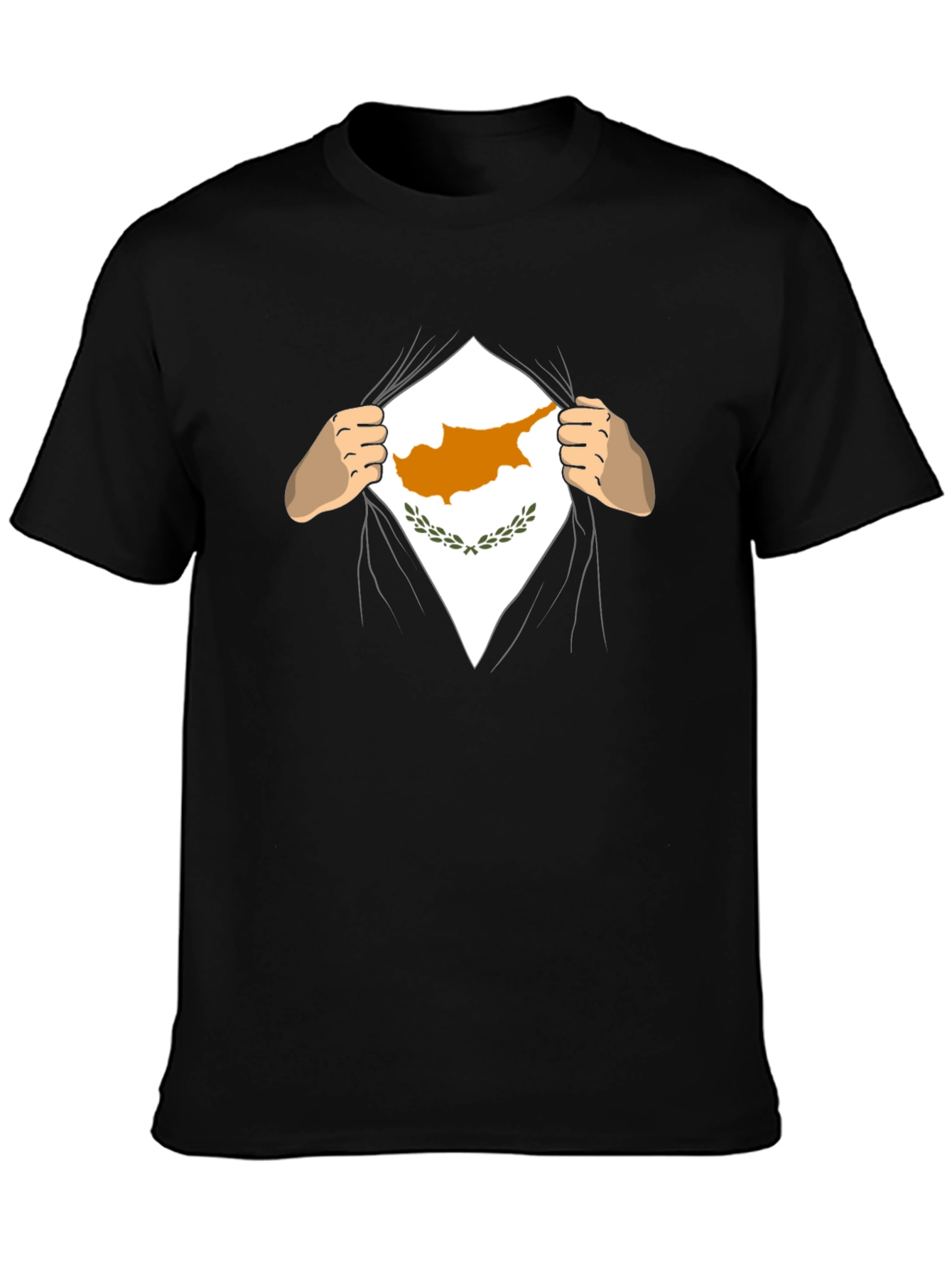 Cyprus Flag Superhero T-Shirt - Black