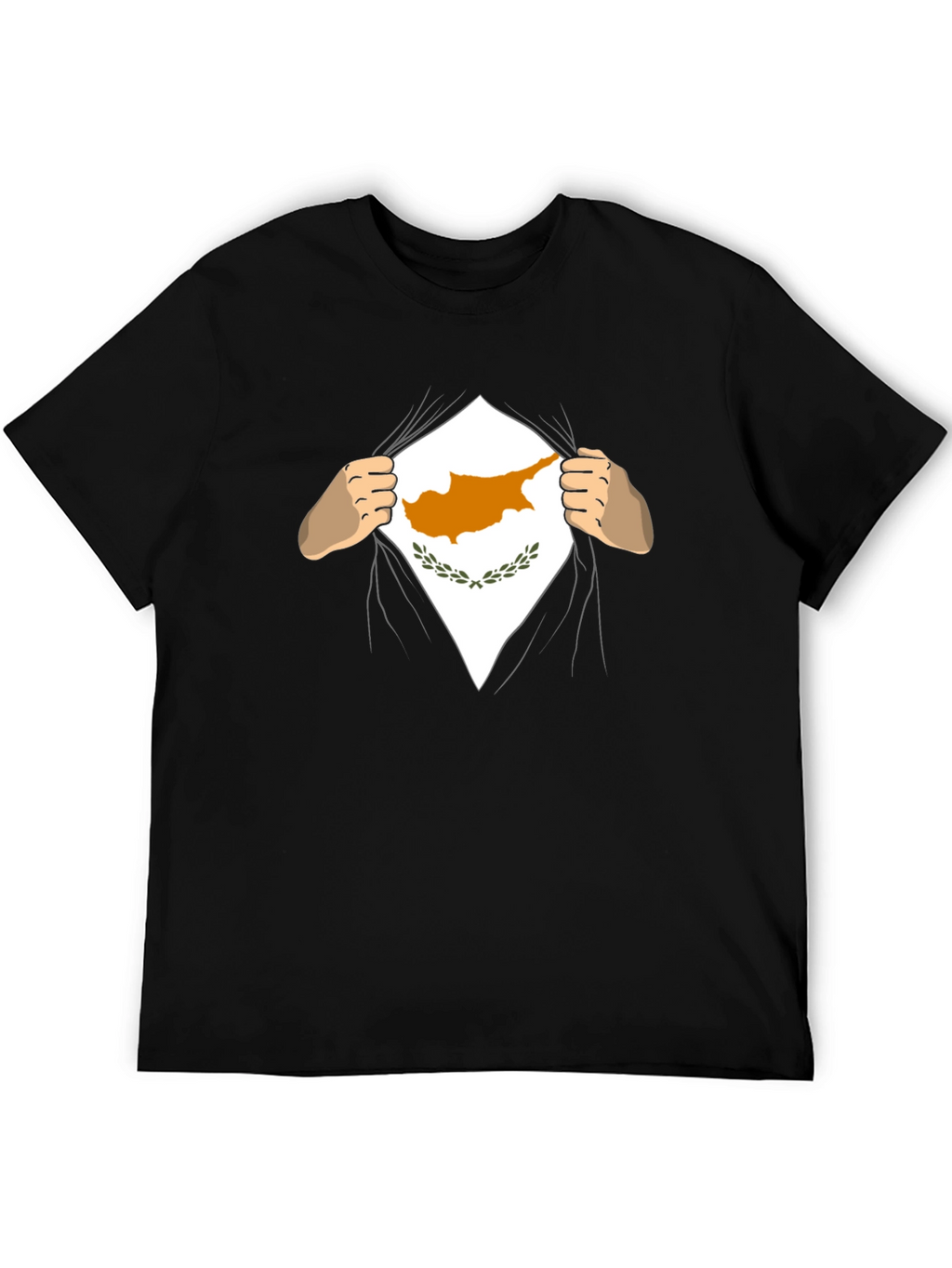 Cyprus Flag Superhero T-Shirt - Black