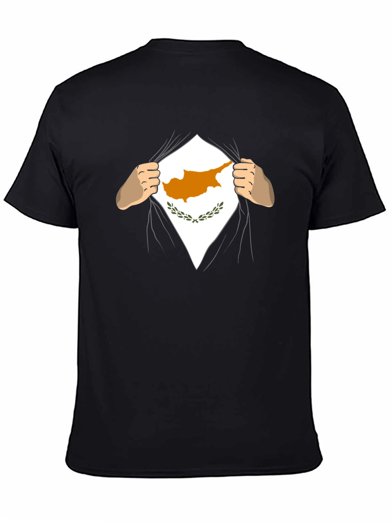 Cyprus Flag Superhero T-Shirt - Black