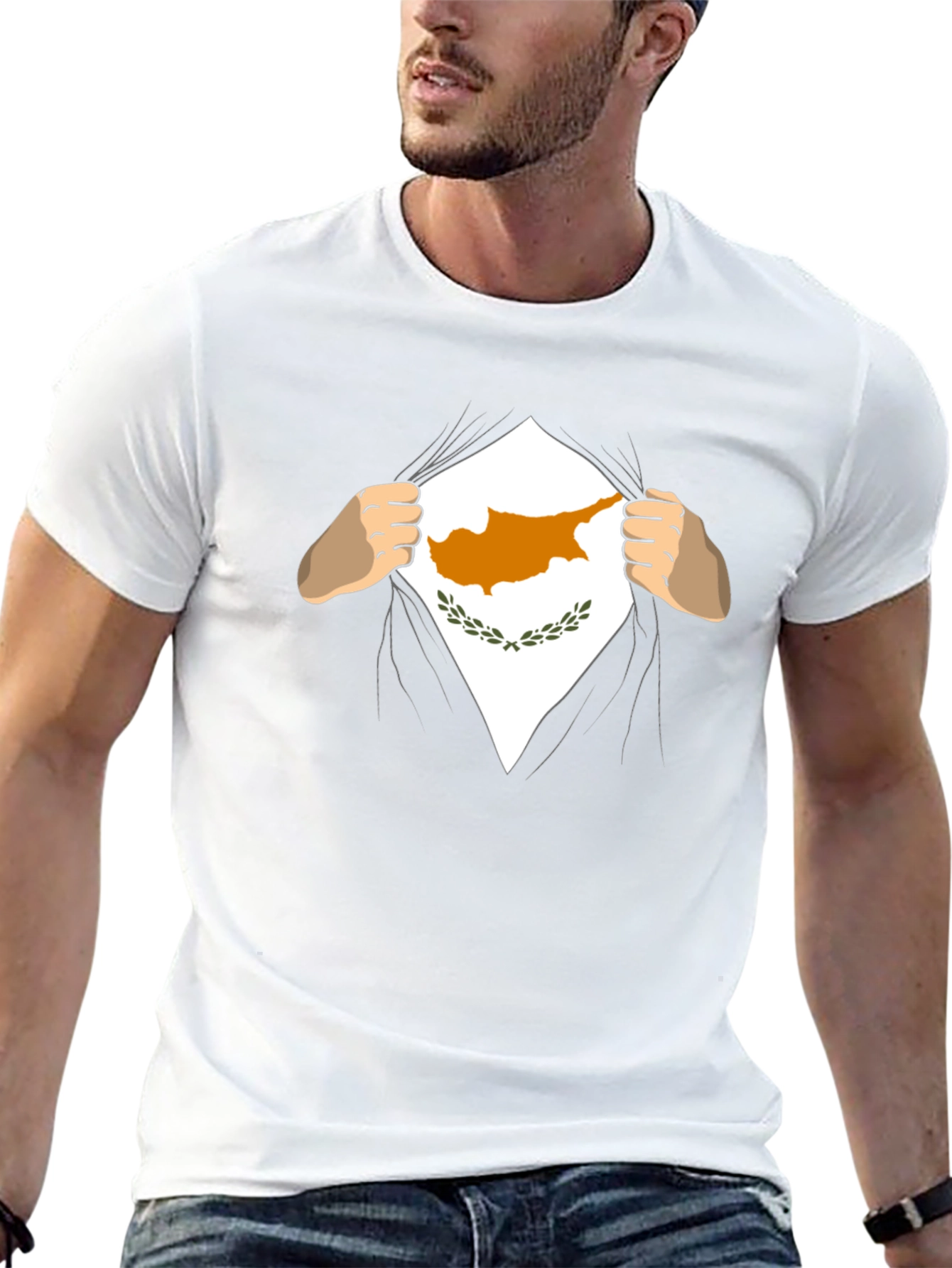 Cyprus Flag Superhero T-Shirt - Black