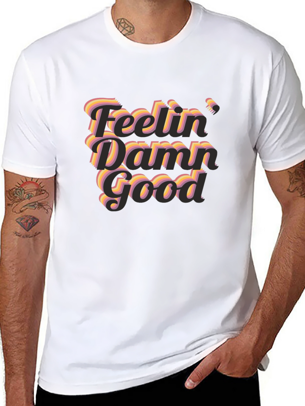 Feelin Damn Good Graphic T-Shirt - Black