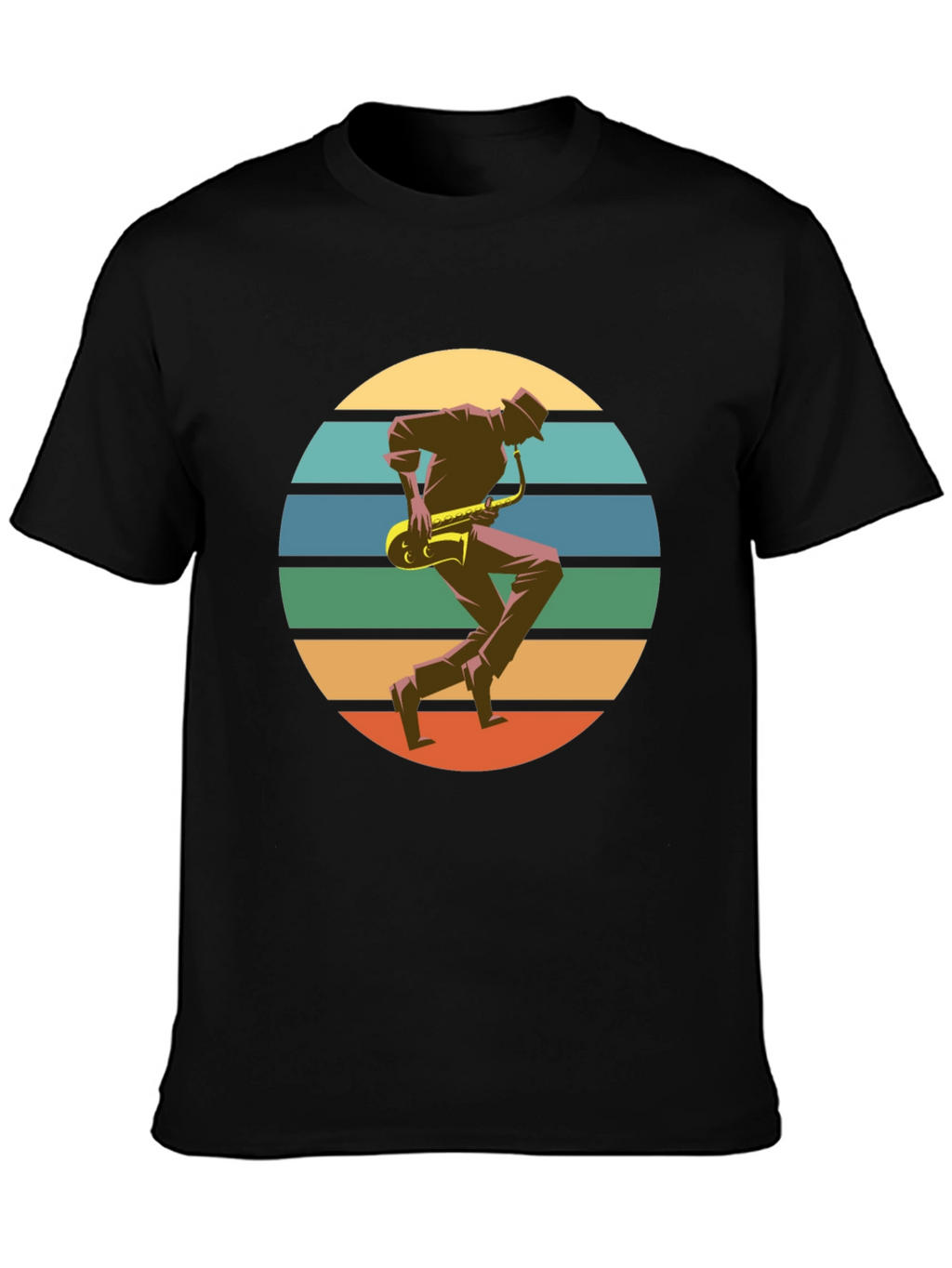 Retro Saxophone Player Graphic T-Shirt