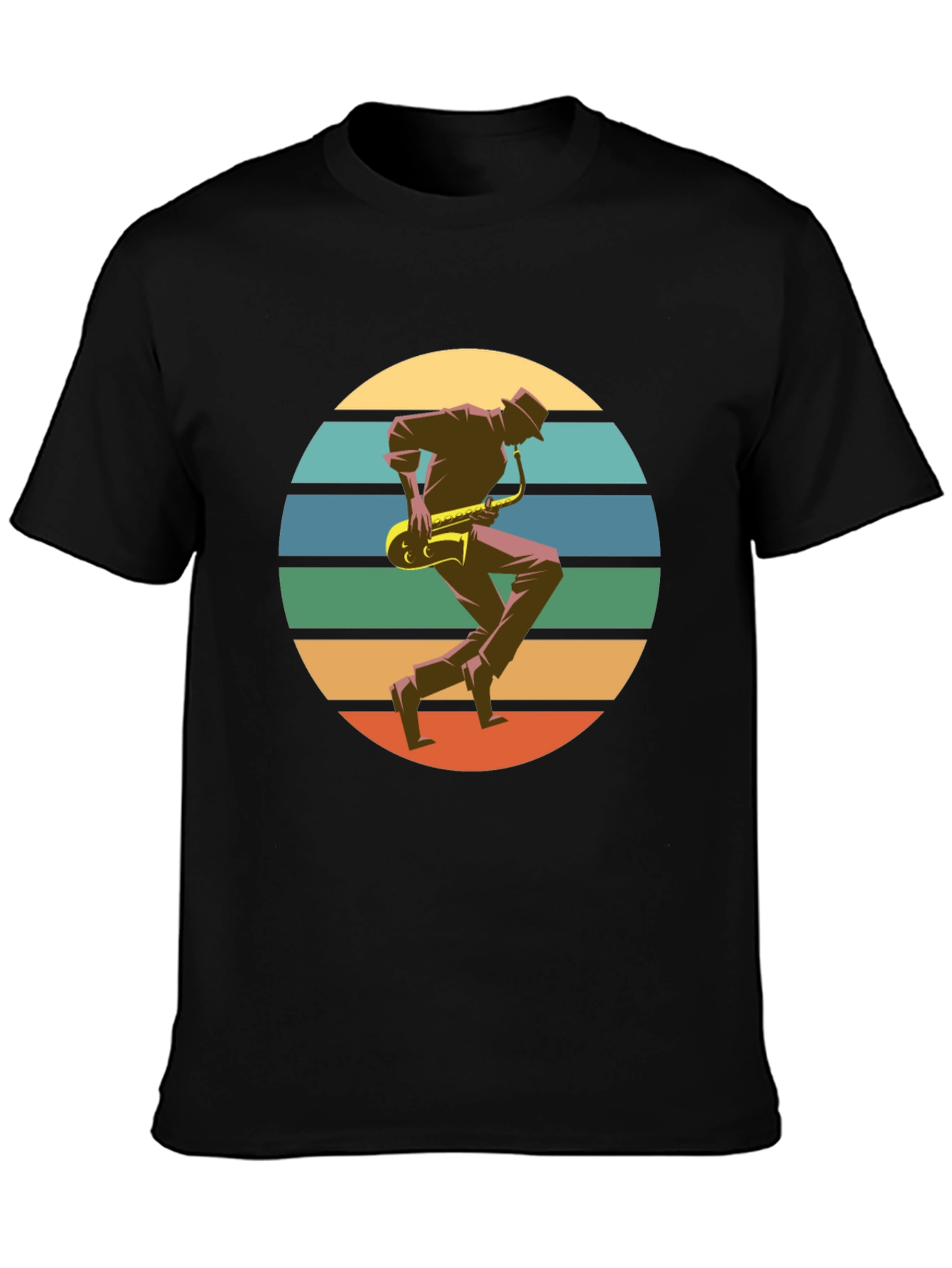 Retro Saxophone Player Graphic T-Shirt