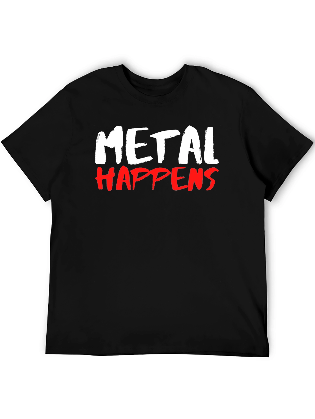 Metal Happens Graphic Print T-Shirt - Black