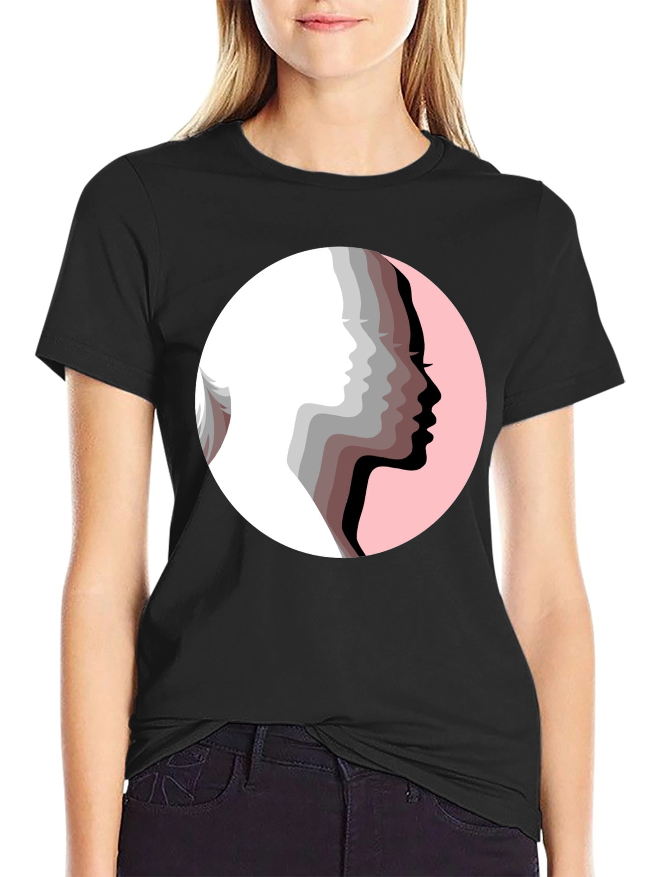 Silhouetted Faces Graphic Tee