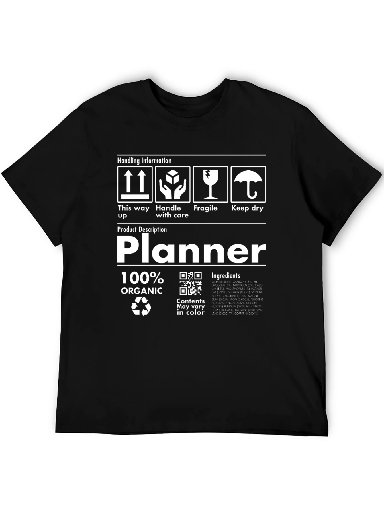 Planner Organic T-Shirt - Handle with Care