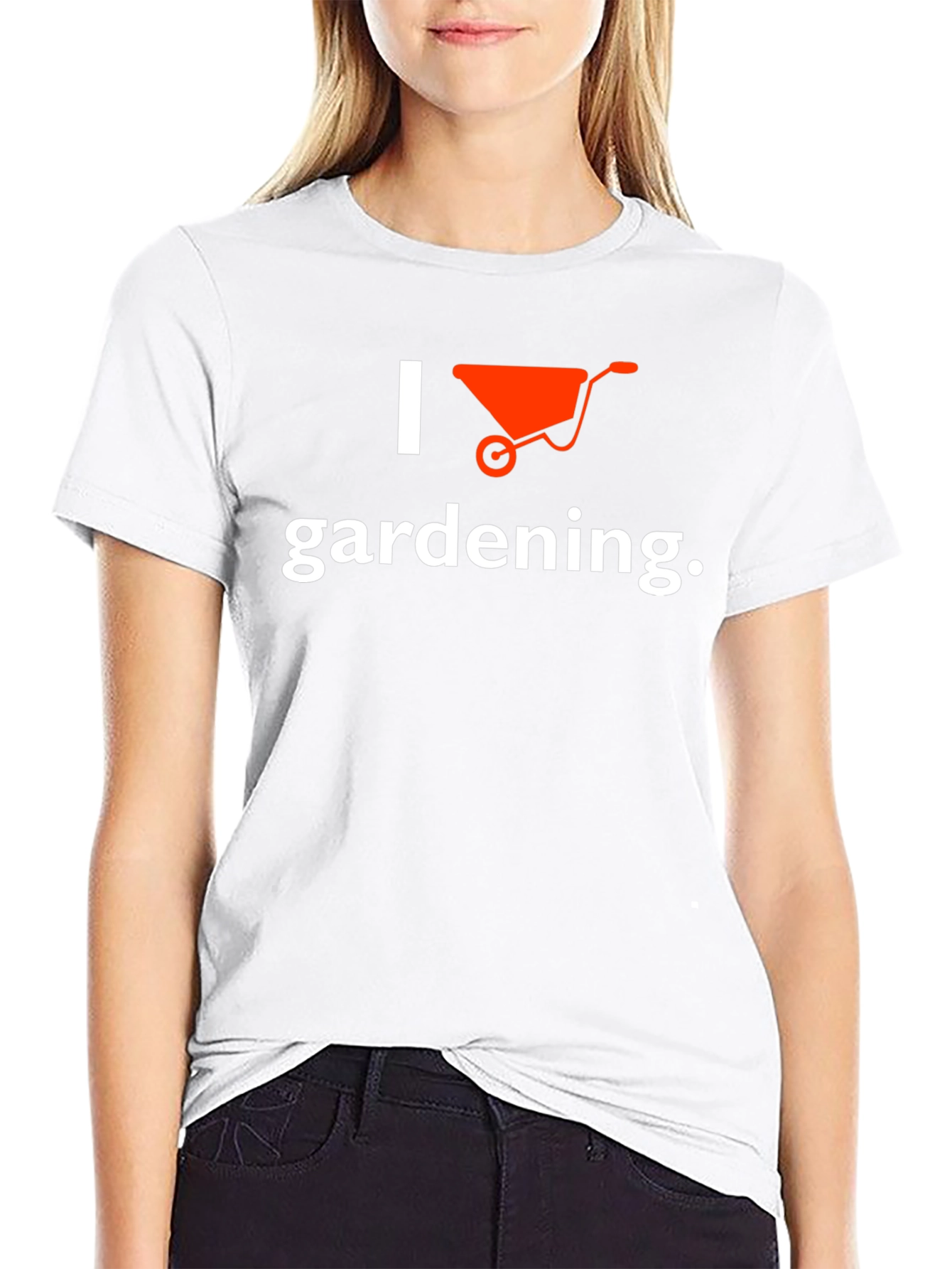I Love Gardening Wheelbarrow Graphic Tee - Black