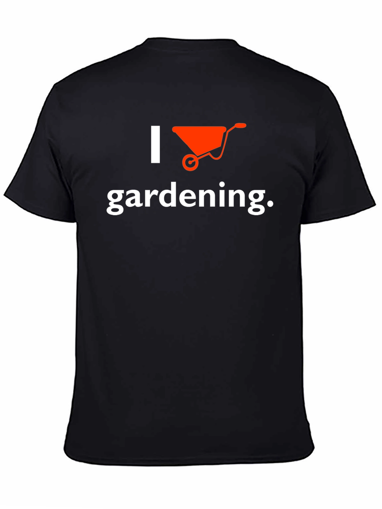I Love Gardening Wheelbarrow Graphic Tee - Black