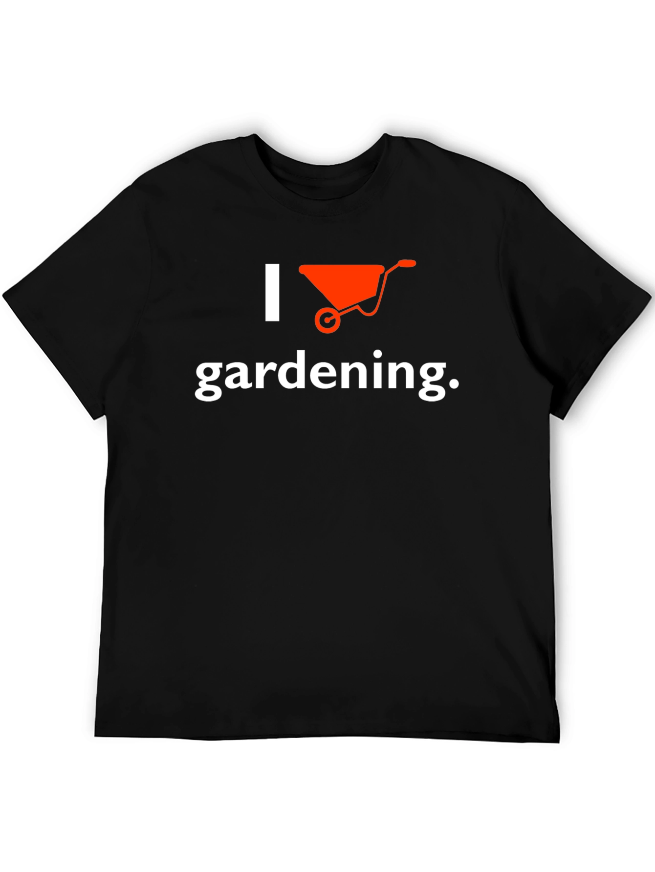 I Love Gardening Wheelbarrow Graphic Tee - Black