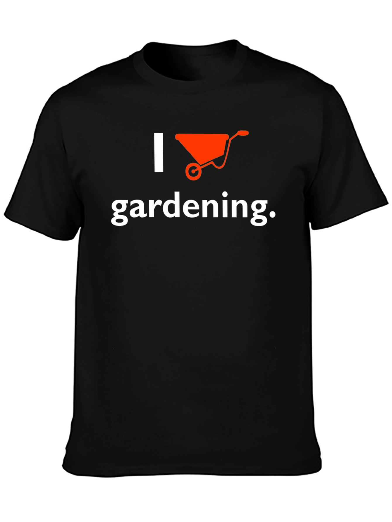 I Love Gardening Wheelbarrow Graphic Tee - Black