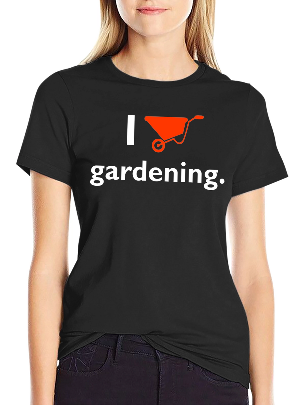 I Love Gardening Wheelbarrow Graphic Tee - Black