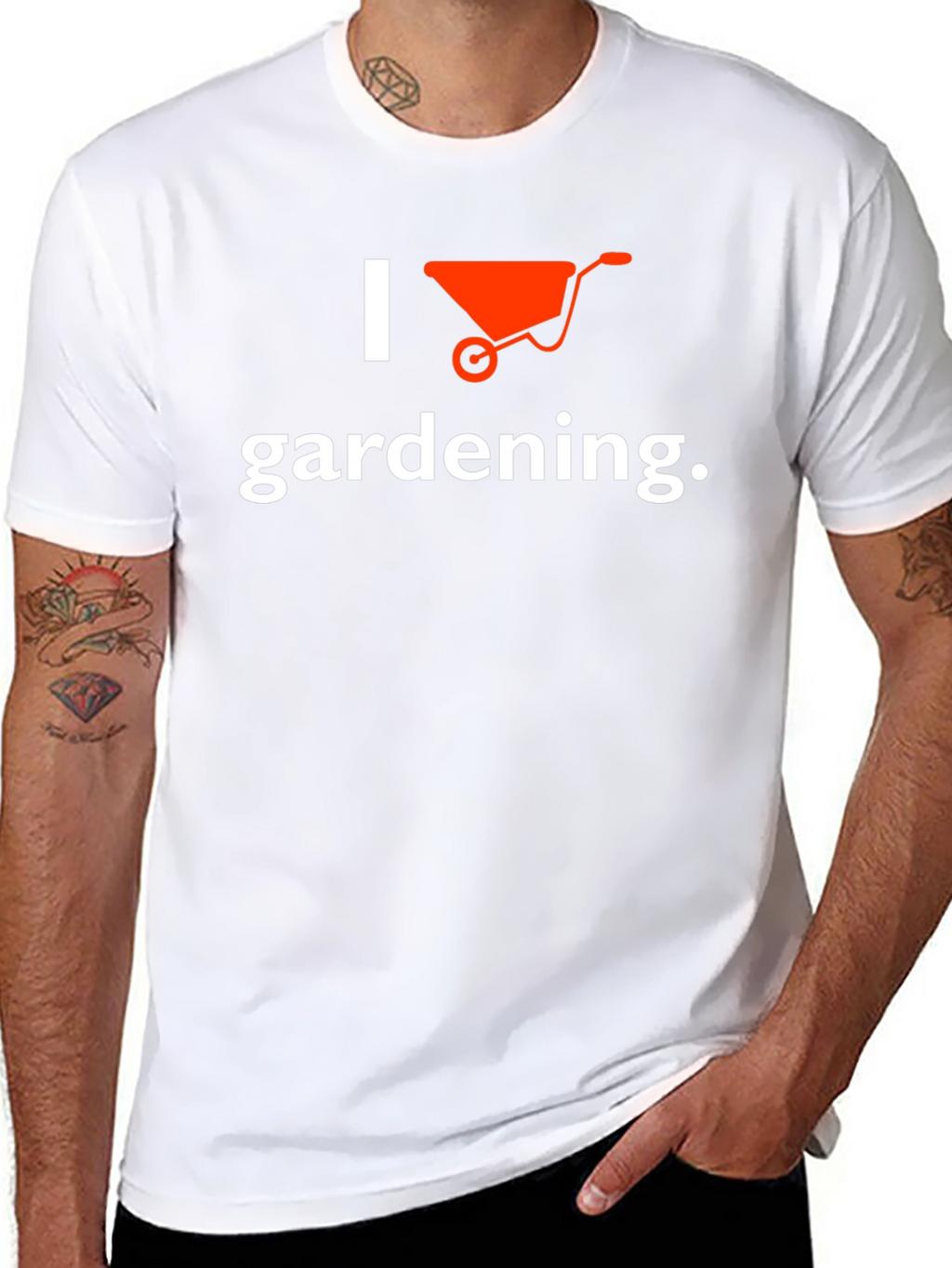 I Love Gardening Wheelbarrow Graphic Tee - Black