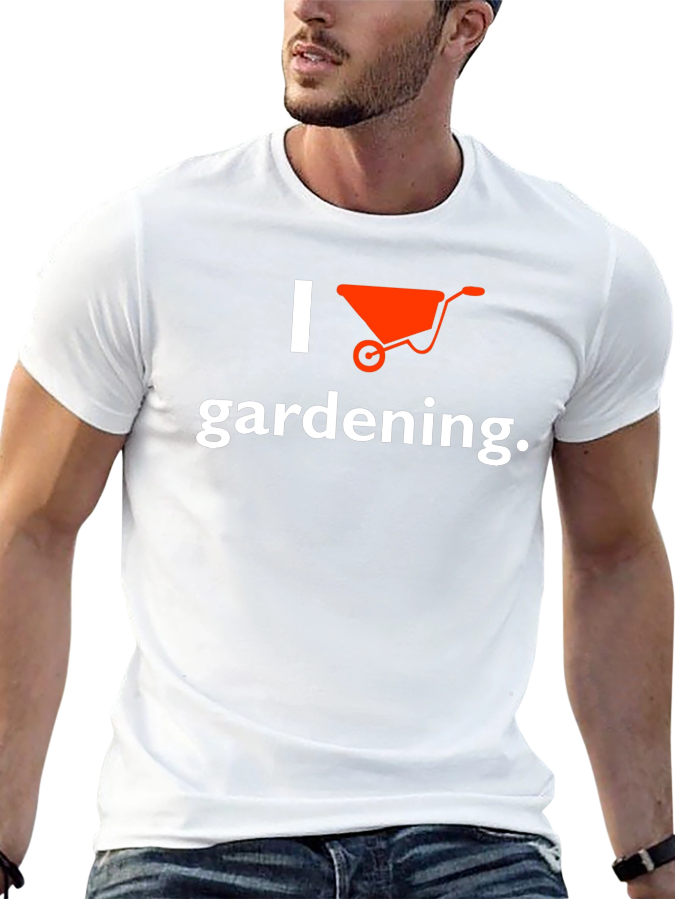 I Love Gardening Wheelbarrow Graphic Tee - Black