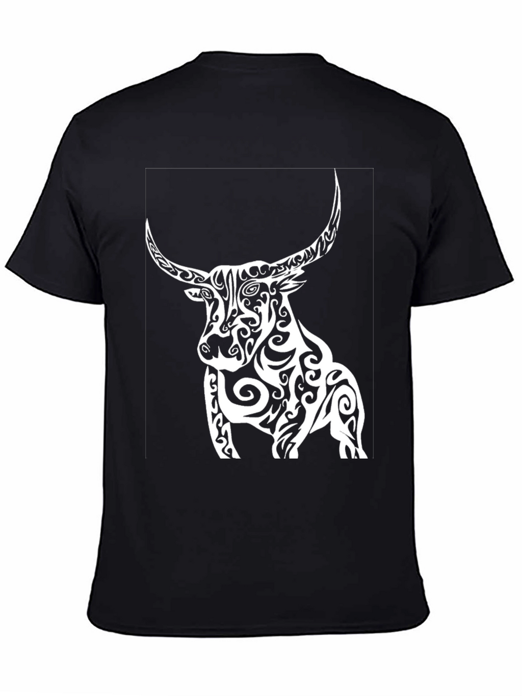 Tribal Bull Graphic Black T-Shirt
