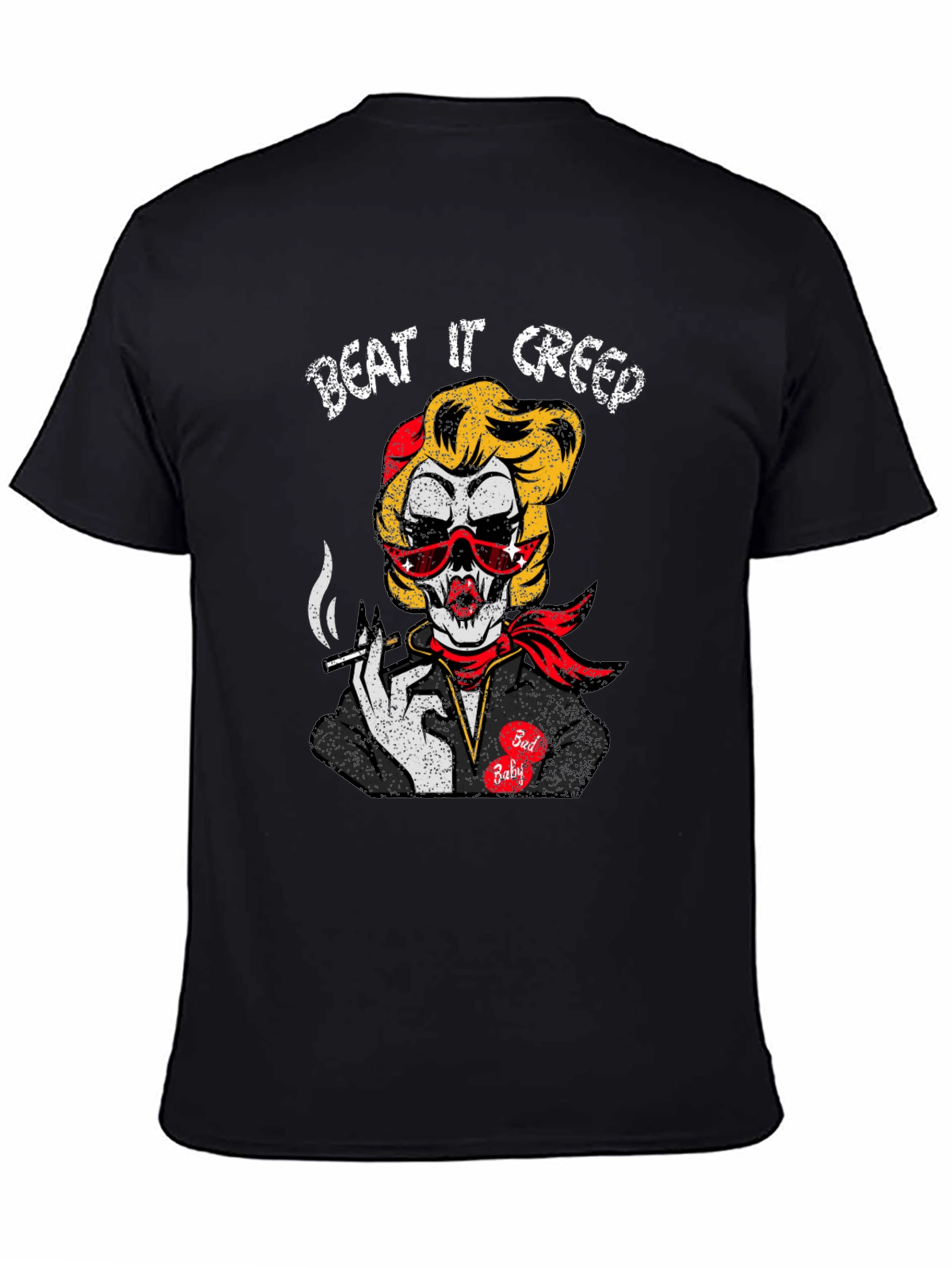 Beat It Creep Tee - Skull Lady Graphic T-Shirt